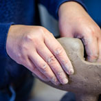 Chiu-i Wu working in her studio 2018